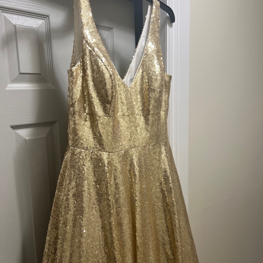 Stunning Gold Sequin Evening Dress